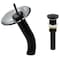 Novatto FALLS Single Lever Waterfall Vessel Faucet Set, Matte Black/ Smoke Glass GF-001MB-S-PUD - alternate 1